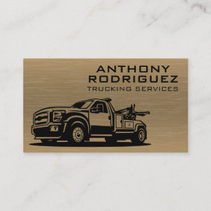 Tow Truck Vehicle   Metallic Background Business Card