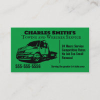 Tow Truck Wrecker Business Card