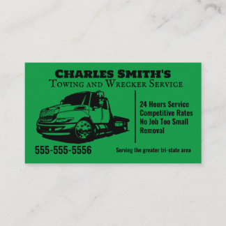 Tow Truck Wrecker Business Card