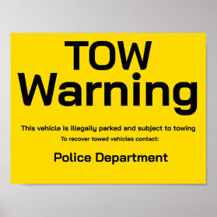 Tow warning poster