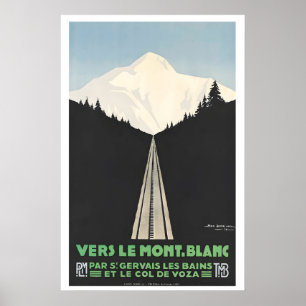 Towards Mont Blanc Vintage Travel Poster - Framed