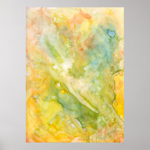 Towards the Light Abstract Wet-on-Wet Watercolor Poster