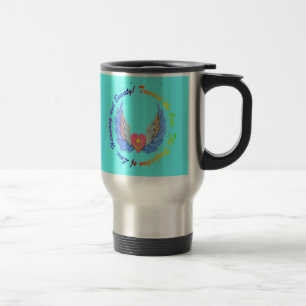 Towards the One turquoise background mug