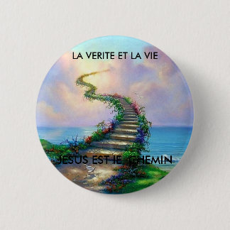 towards the sky (3), JESUS EAST the WAY, WHICH 6 Cm Round Badge