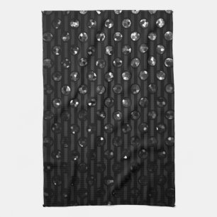 Towel Black Sparkley Jewels