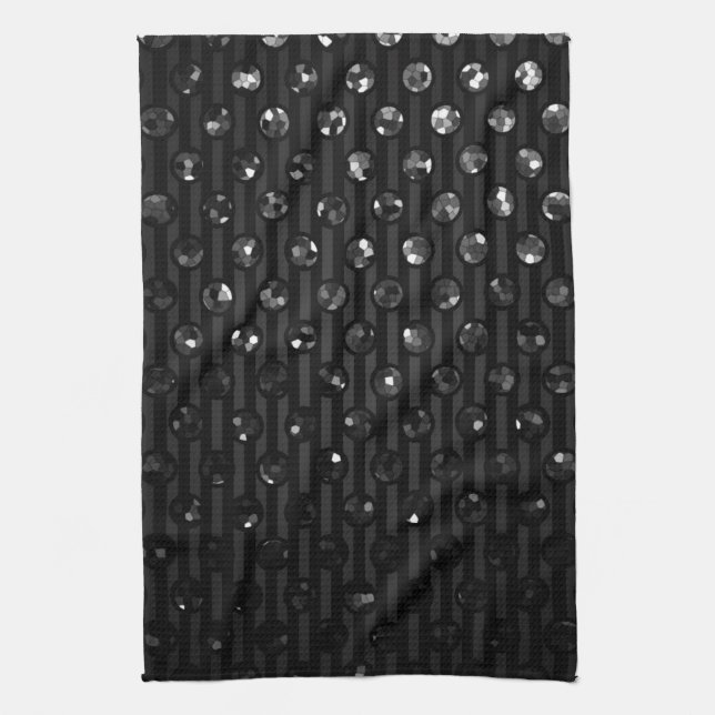 Towel Black Sparkley Jewels (Vertical)