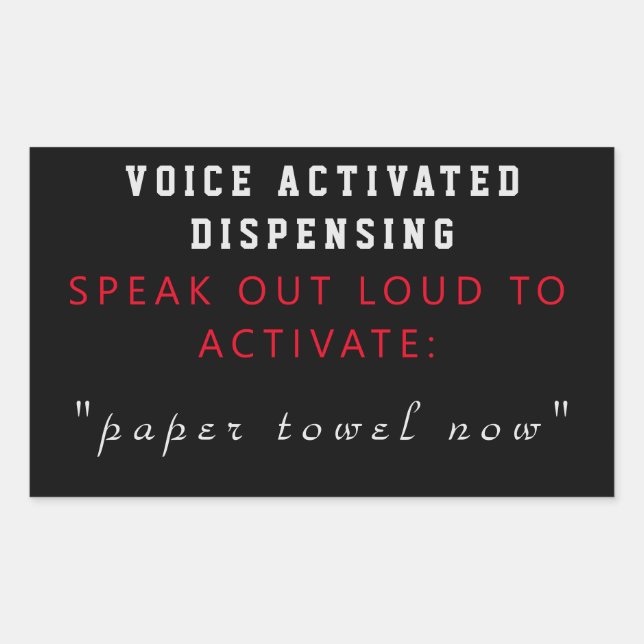 Towel Dispenser Rectangular Sticker (Front)