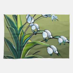 towel: Lovely Lily: Delicate Dance of Springtime  Tea Towel