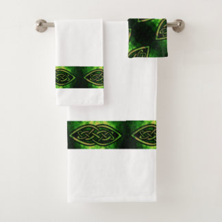 Towel set, Celtic node, colorful, green