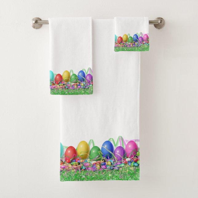 Towel Set - Easter Eggs in Grass (Insitu)