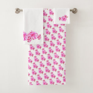 Towel Set - Pink Geranium Blossoms