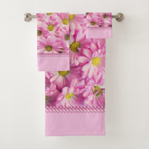 Towel Set - Pink Gerbera Daisies