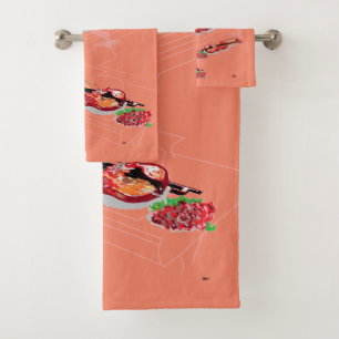 Towel Seta/ Piano With Violin & Rose