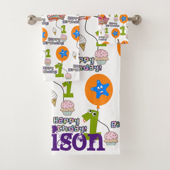 Towel Sets, #1 Happy Birthday First Birthday (Insitu)