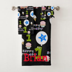 Towel Sets, #1 Happy First Birthday