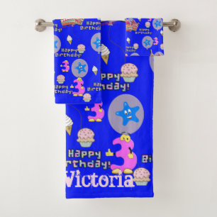 Towel Sets, #3 Happy 3rd Birthday