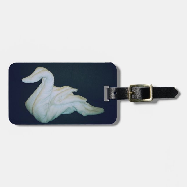 Towel Swan Custom ID Luggage Tag (Front Horizontal)