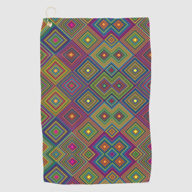 Towel with a vibrant geometric pattern  (Front)