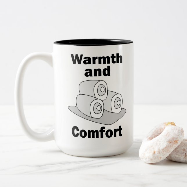 Towels Warmth And Comfort Two-Tone Coffee Mug (With Donut)
