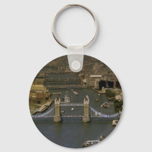 Tower Bridge, aerial view, London, England Key Ring