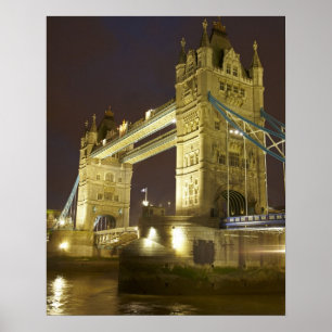 Tower Bridge and River Thames at dusk, London, Poster