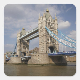 Tower Bridge and River Thames, London, Square Sticker
