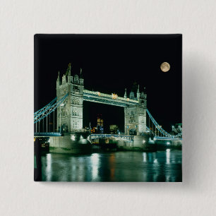 Tower Bridge at Night, London, England 15 Cm Square Badge