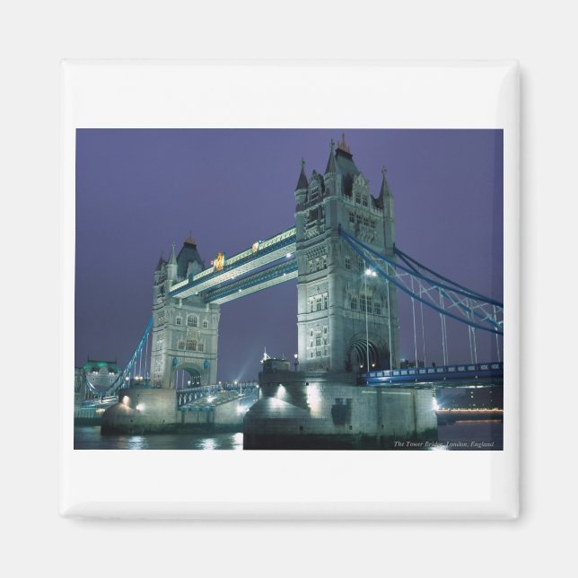 Tower Bridge at night, London, England Magnet (Front)