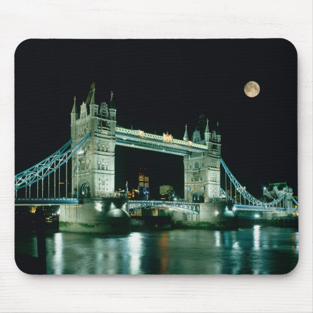 Tower Bridge at Night, London, England Mouse Mat (Front)