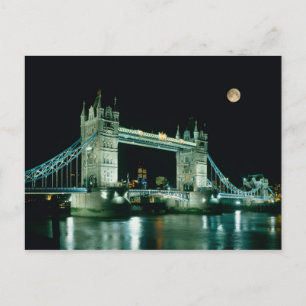 Tower Bridge at Night, London, England Postcard