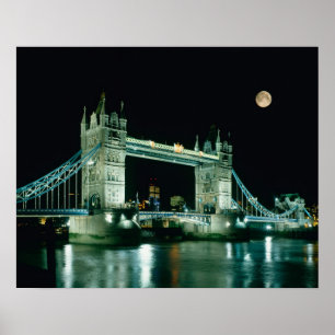 Tower Bridge at Night, London, England Poster