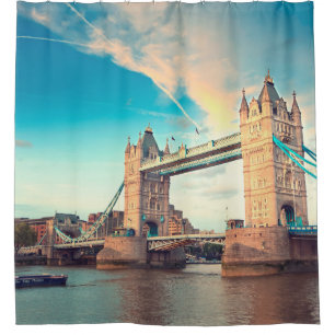 Tower bridge at sunset,  Londonplace, london, brid Shower Curtain