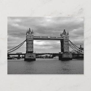 tower bridge in black and white postcard