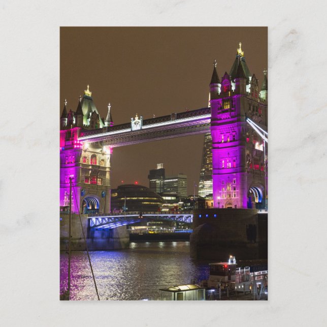 Tower Bridge in Princess pink Postcard (Front)