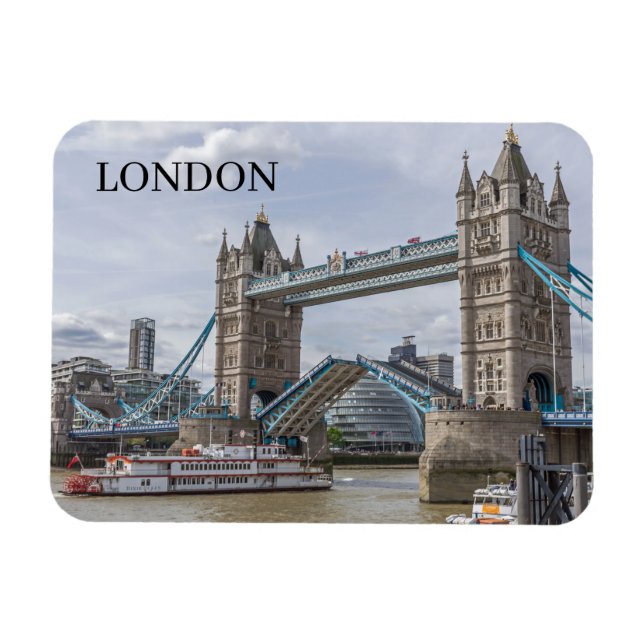 Tower Bridge lifted view fridge magnet (Horizontal)