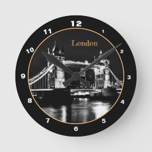 Tower Bridge & London at Night England /British BB Round Clock