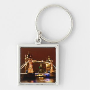 Tower Bridge, London at Night, England (UK) Key Ring