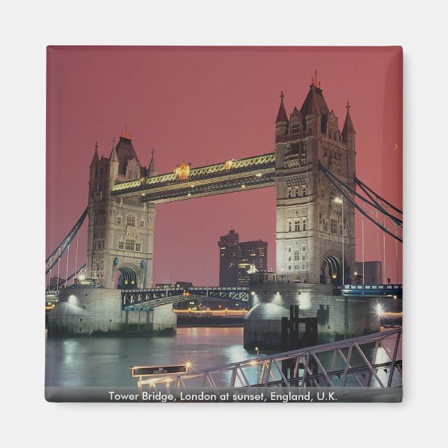 Tower Bridge, London at sunset, England, U.K. Magnet (Front)