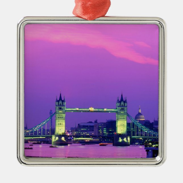 Tower Bridge, London, England 2 Metal Tree Decoration (Front)