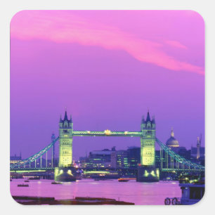 Tower Bridge, London, England 2 Square Sticker