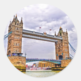 Tower Bridge London, England Art design Classic Round Sticker