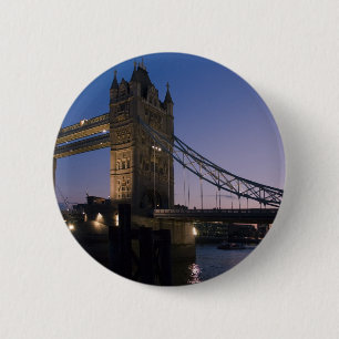 Tower Bridge London England Water Night City 6 Cm Round Badge