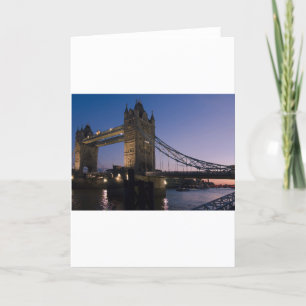 Tower Bridge London England Water Night City Card