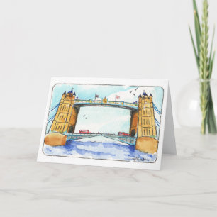 Tower Bridge London Folded Greeting Card
