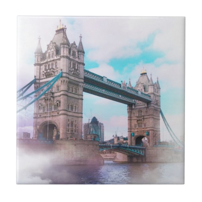 Tower Bridge London Great Britain UK Sketch Tile (Front)
