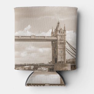 Tower Bridge, London: iconic vintage sepia Can Cooler