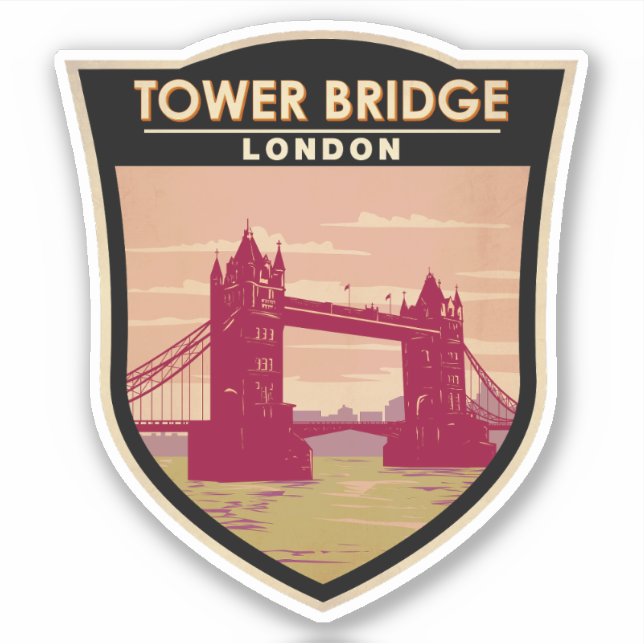 Tower Bridge London Travel Art Vintage (Front)