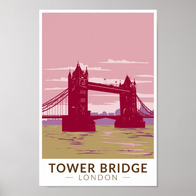 Tower Bridge London Travel Art Vintage Poster (Front)