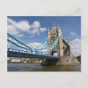 Tower Bridge on River Thames London UK Postcard