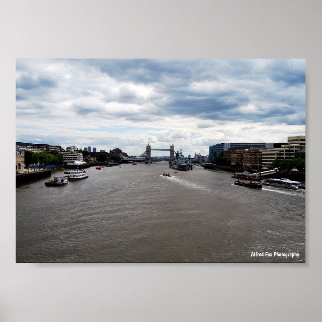 Tower Bridge & River Thames Landscape Poster (Front)